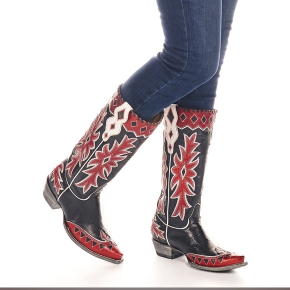 Miles City - Women’s Old Gringo Black and Red Boots - Picture 5 of 5